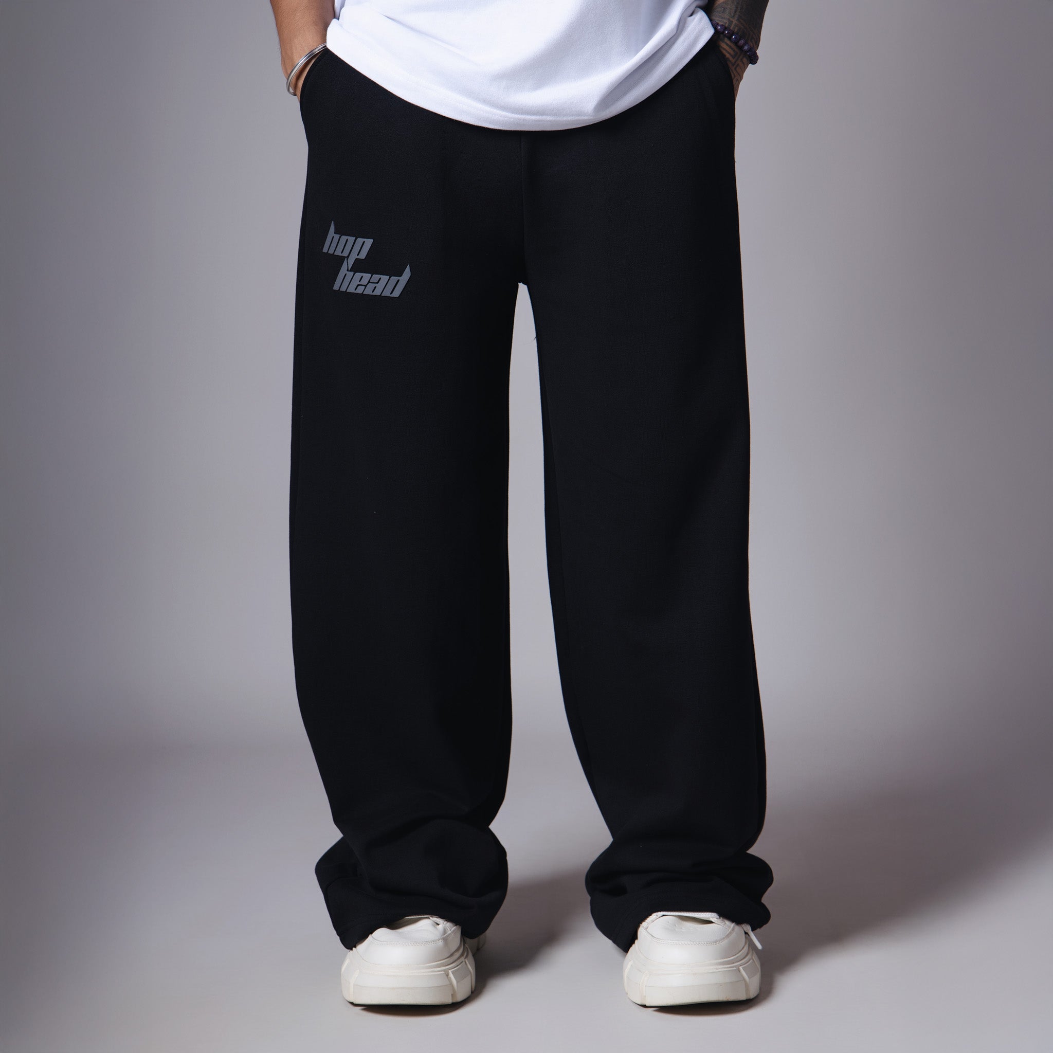 BLACK BASIC HEAVY SWEATPANTS - Hophead