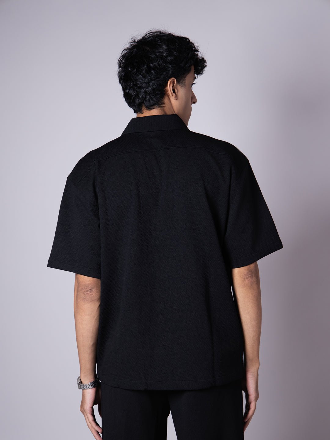 BLACK BLAZER COLLARED SHIRT - Hophead