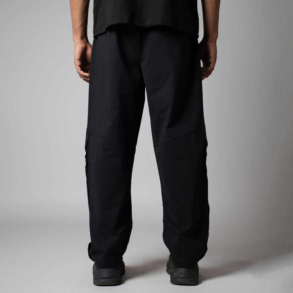 BLACK BUTTON DOWN CARGO SWEATPANTS - Hophead
