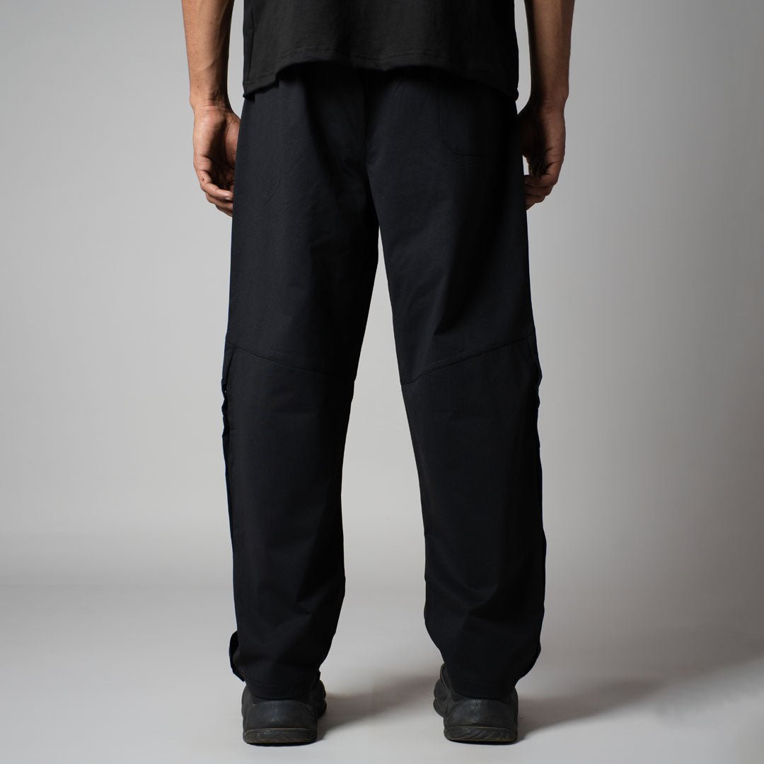 BLACK BUTTON DOWN CARGO SWEATPANTS - Hophead