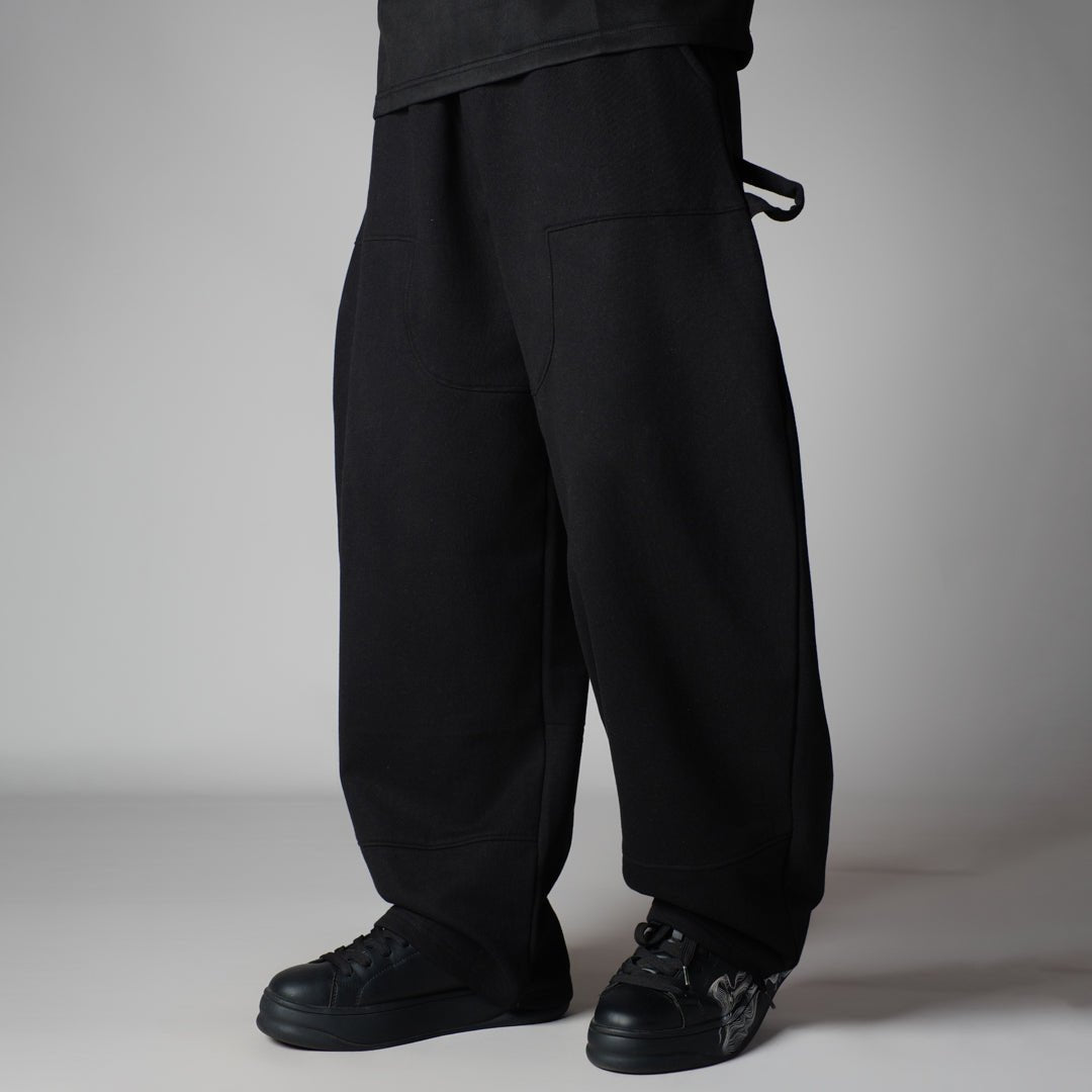 BLACK CARPENTER FLEECE BAGGY SWEATPANTS - Hophead