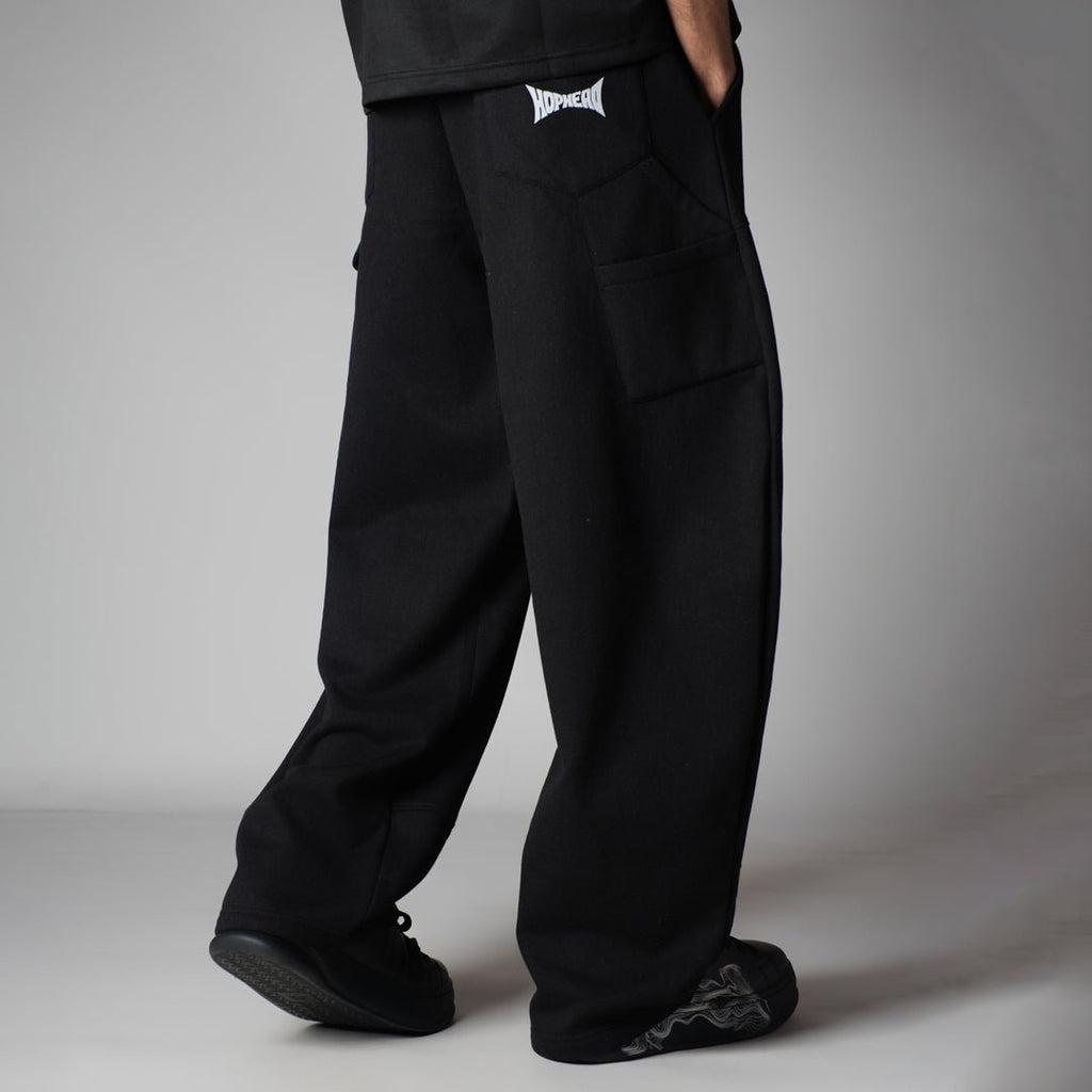 BLACK CARPENTER FLEECE BAGGY SWEATPANTS - Hophead