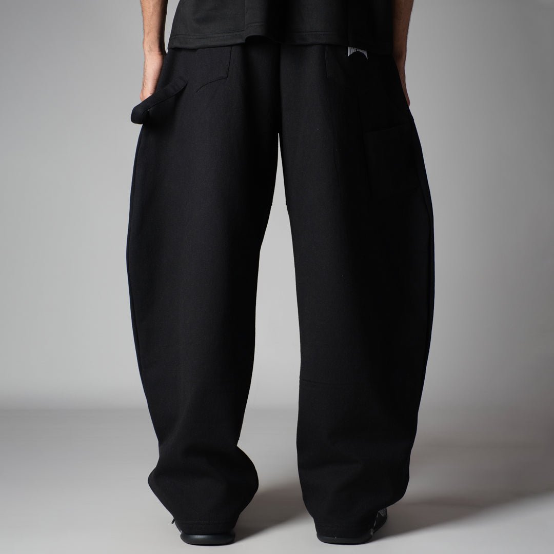 BLACK CARPENTER FLEECE BAGGY SWEATPANTS - Hophead