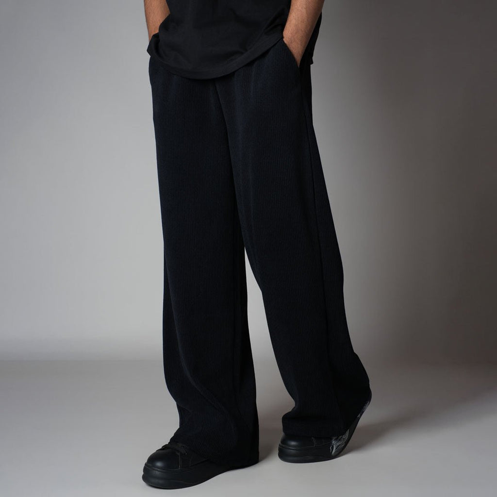 BLACK CORDRIP SWEATPANTS - Hophead