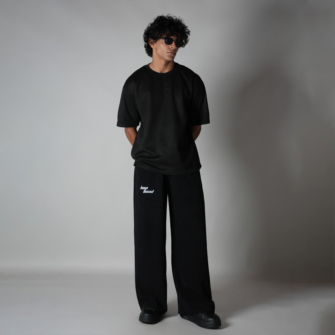 BLACK CORDRIP SWEATPANTS - Hophead