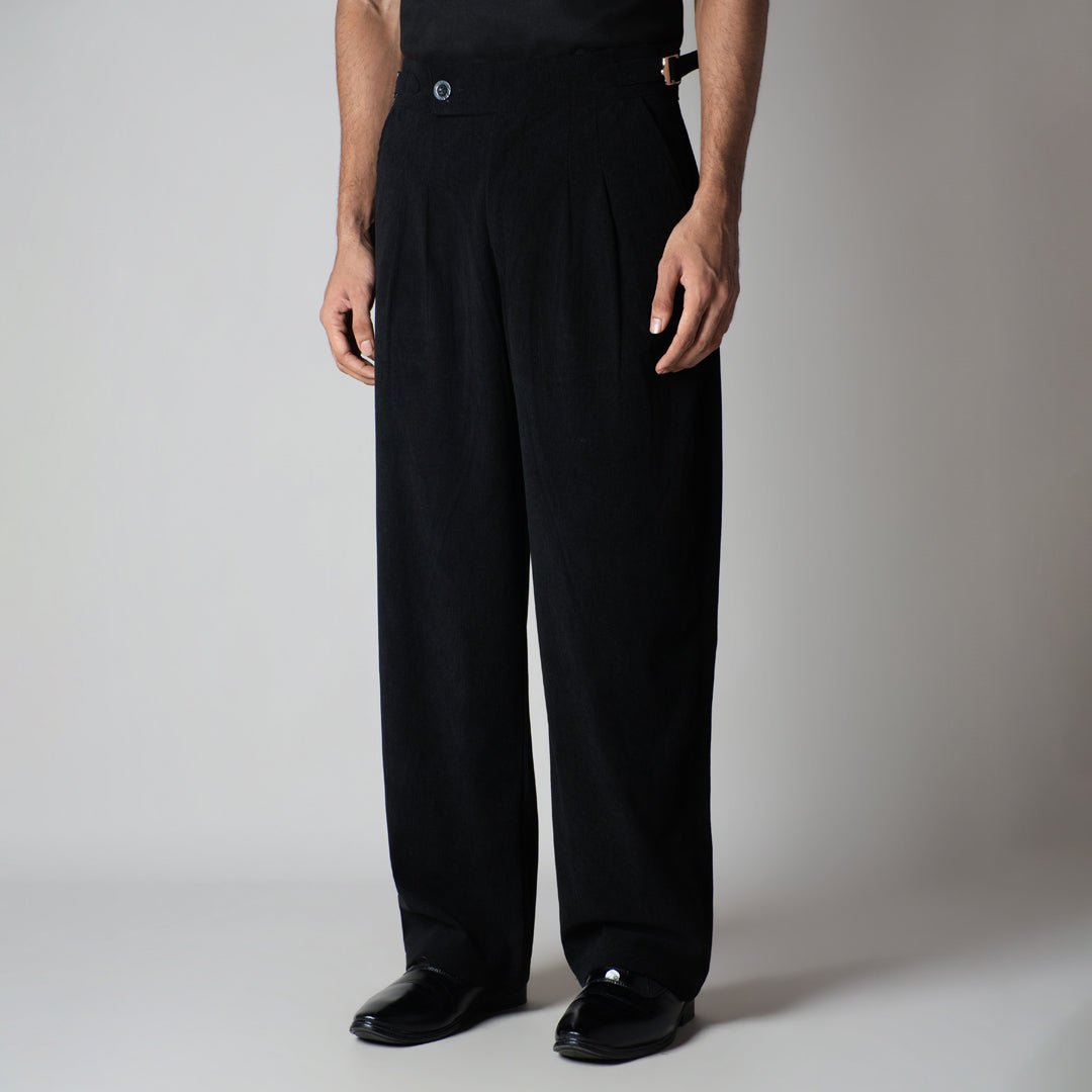 BLACK CORDUROY FORMAL TROUSER - Hophead