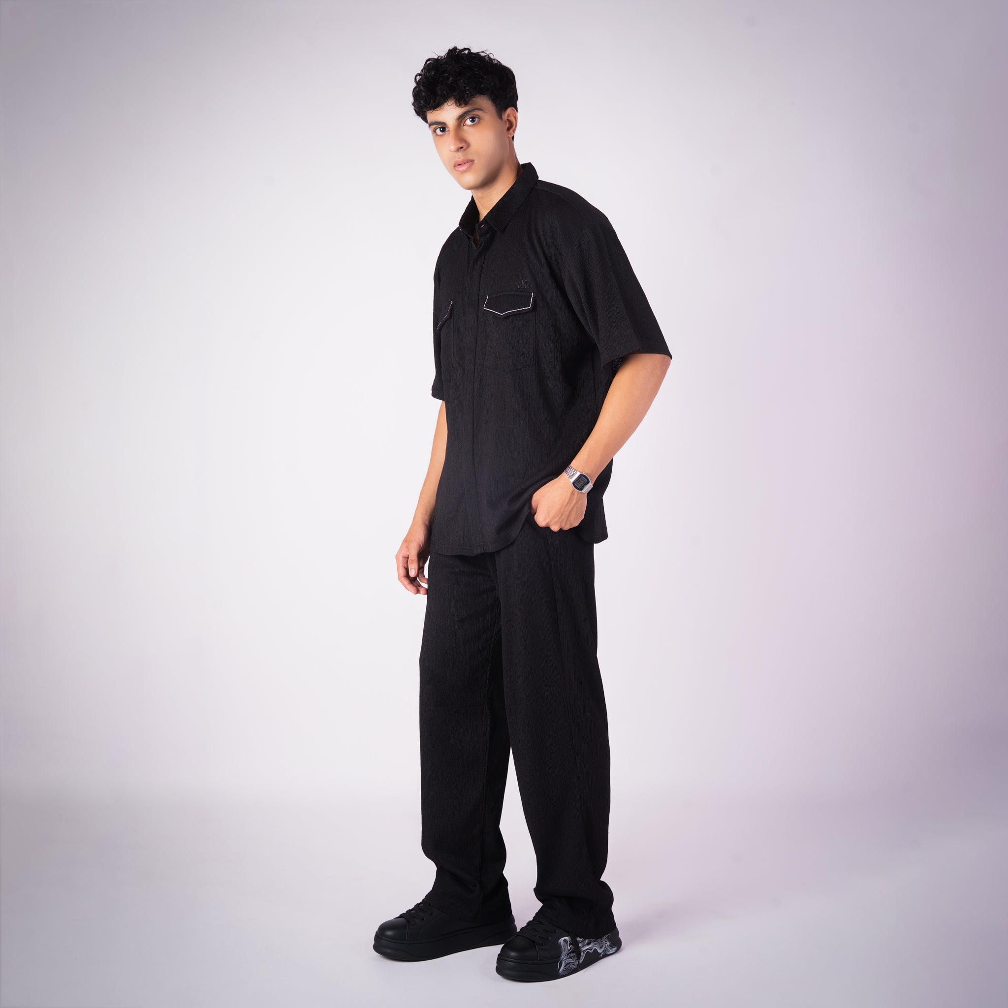 BLACK CRINKLE CO - ORD SET - Hophead