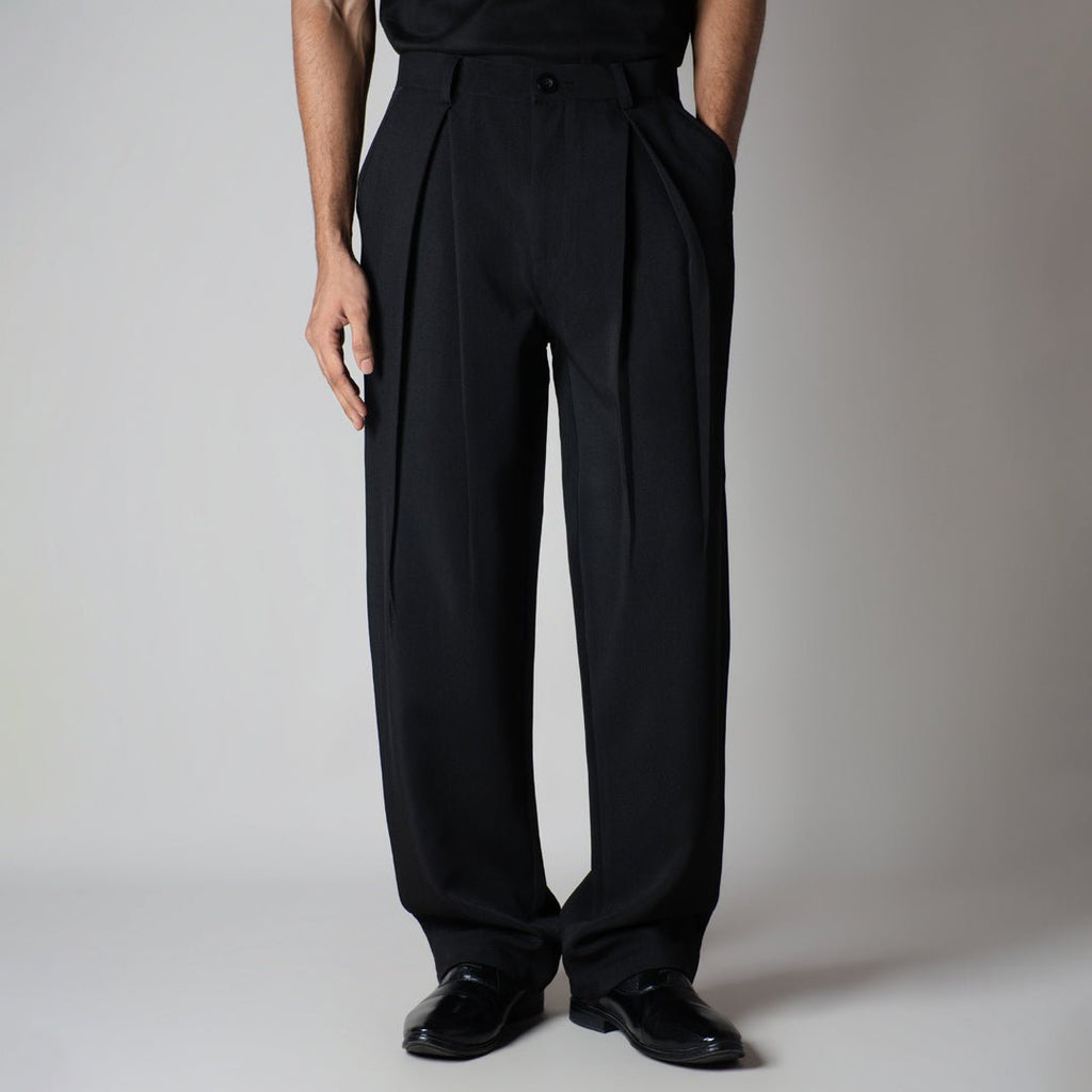BLACK CROSS PLEAT TROUSER - Hophead