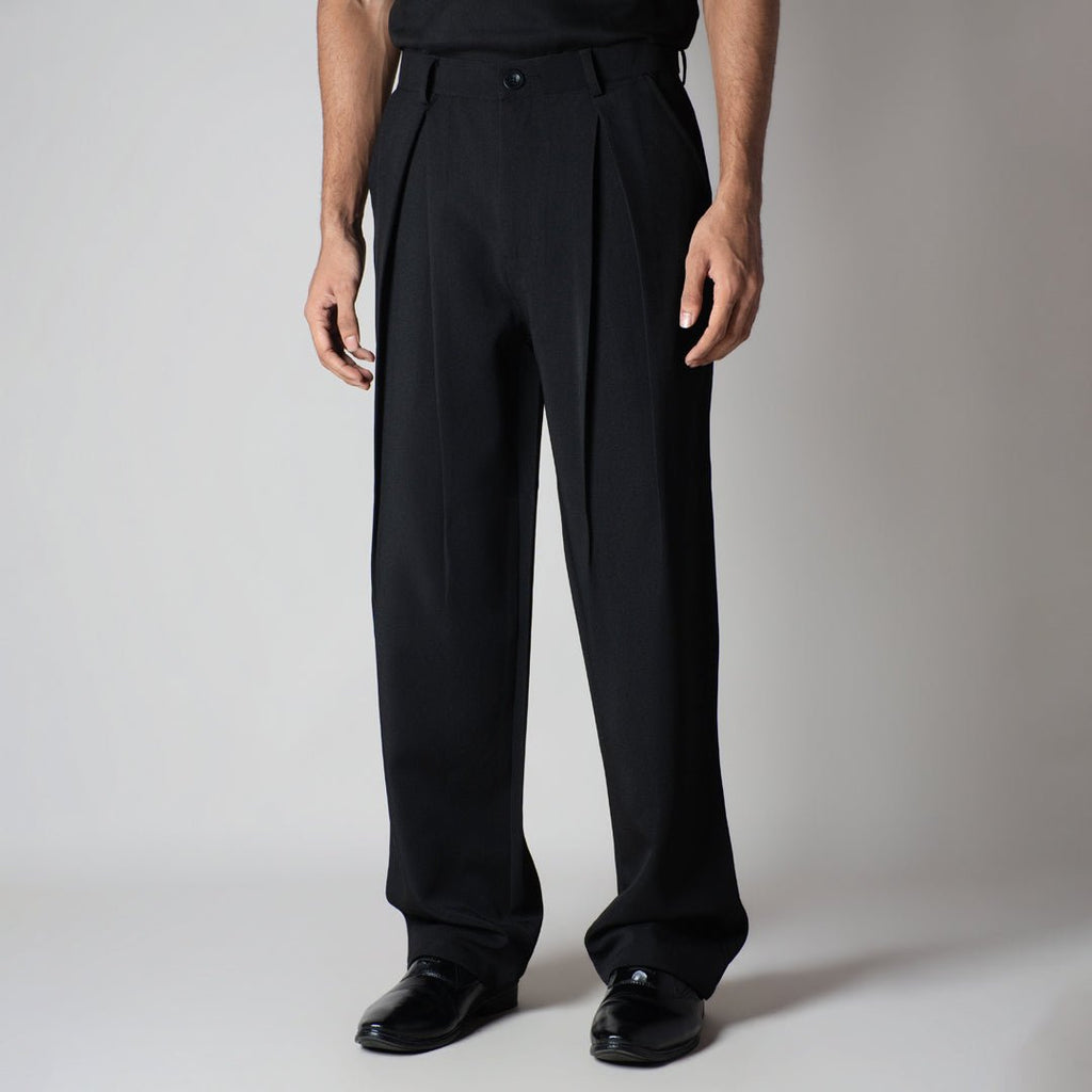 BLACK CROSS PLEAT TROUSER - Hophead