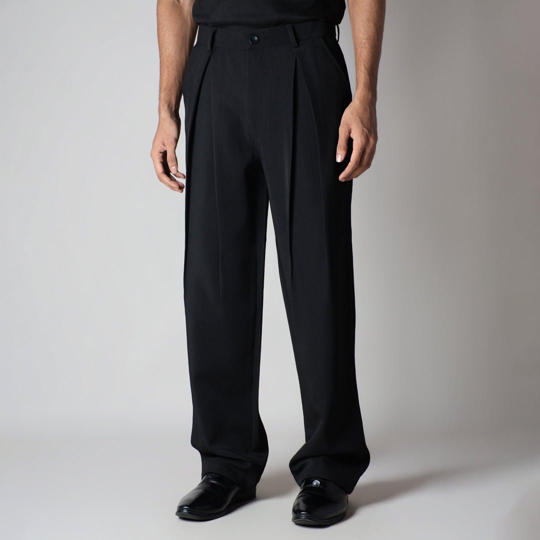 BLACK CROSS PLEAT TROUSER - Hophead