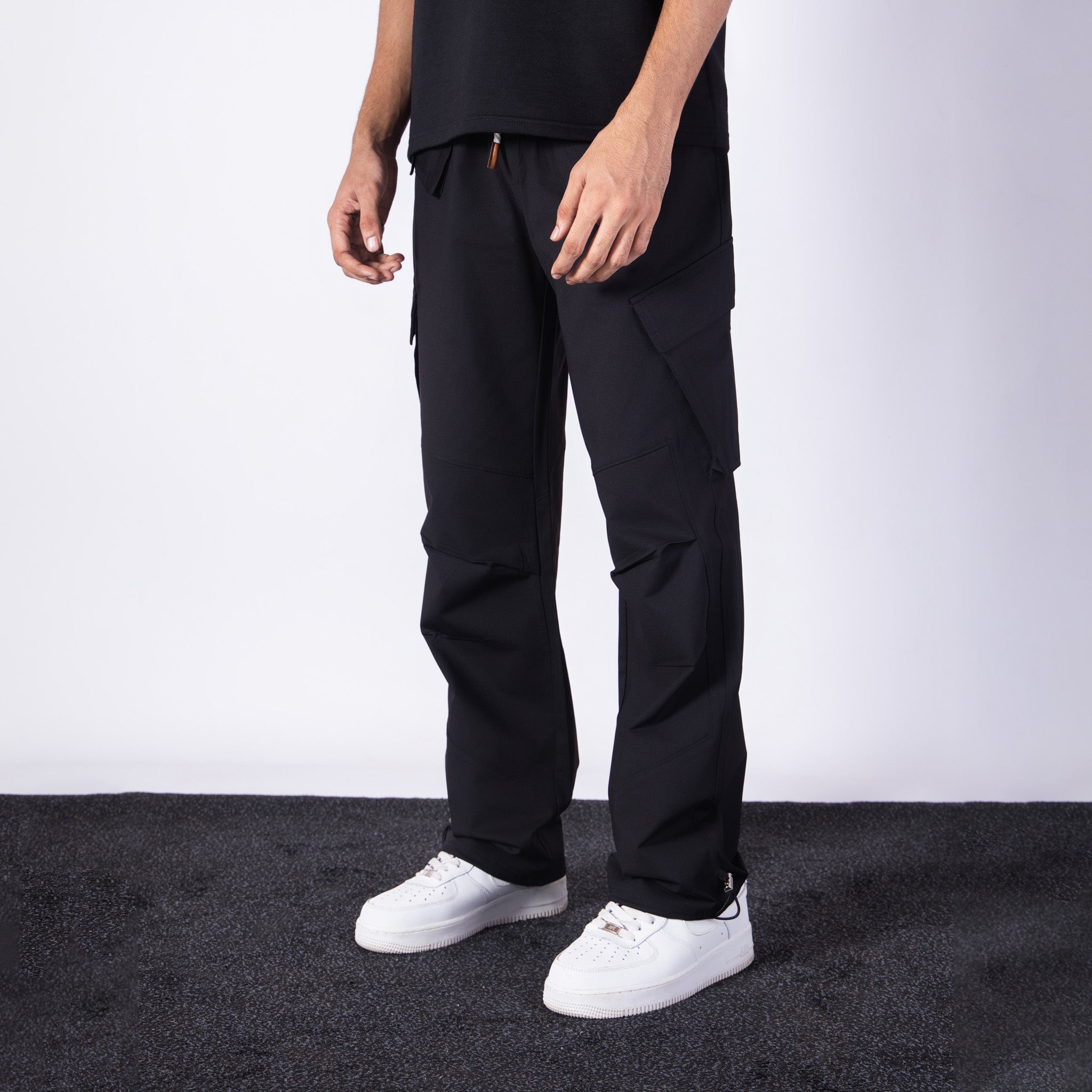BLACK CROSS POCKET STRAIGHT FIT CARGO SWEATPANT - Hophead