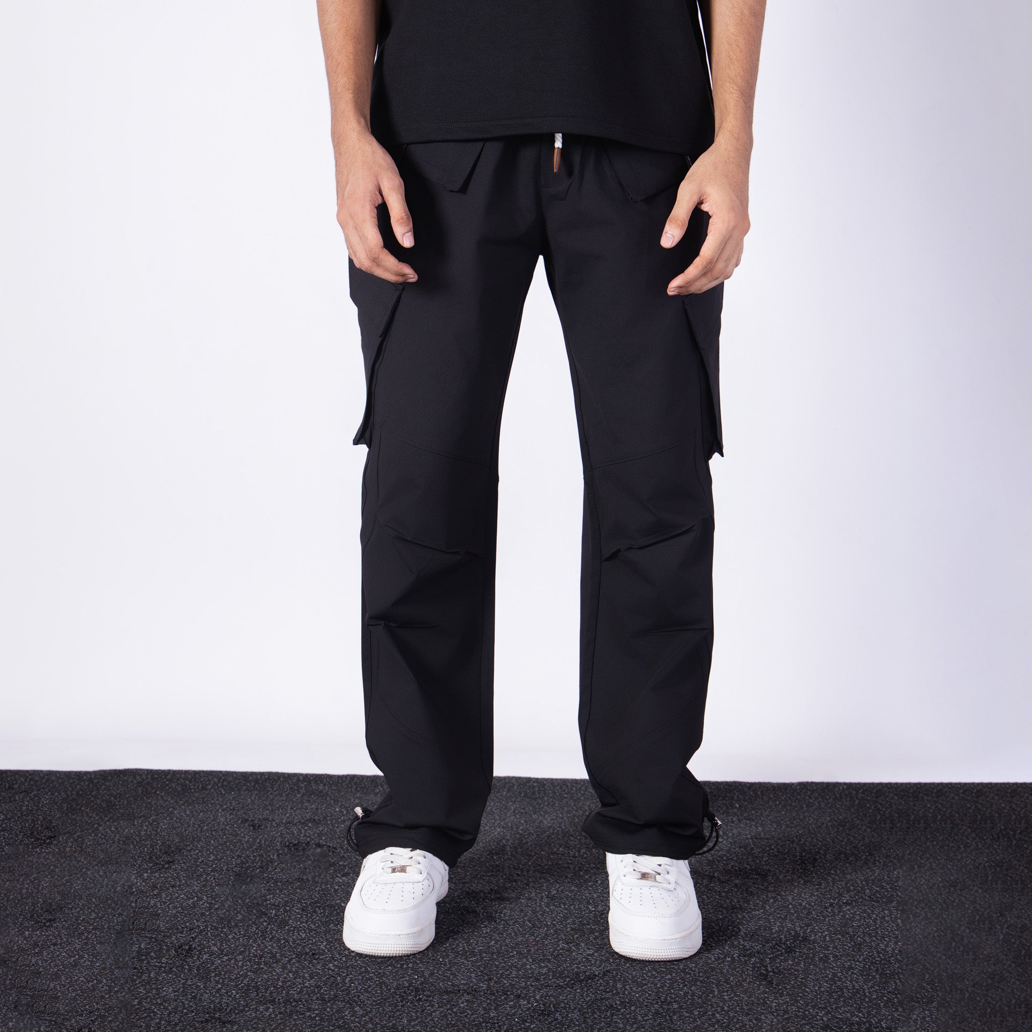 BLACK CROSS POCKET STRAIGHT FIT CARGO SWEATPANT - Hophead