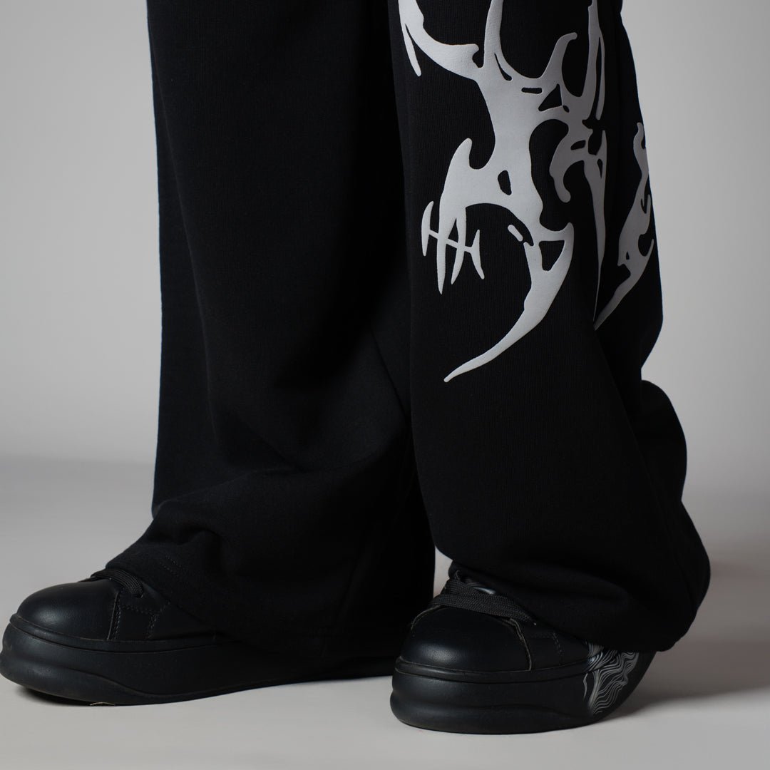 BLACK CROSS PRINTED SWEATPANTS - Hophead