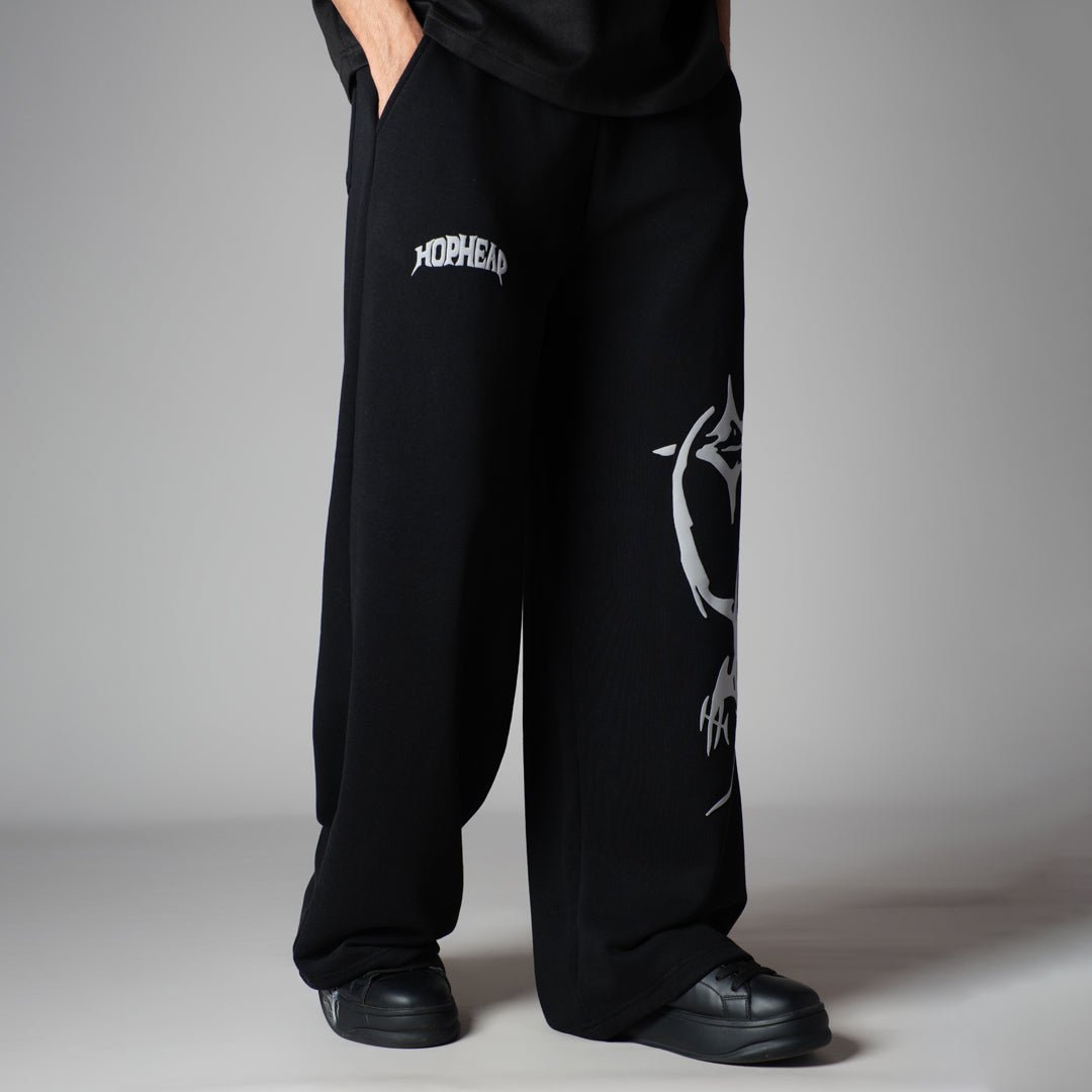 BLACK CROSS PRINTED SWEATPANTS - Hophead