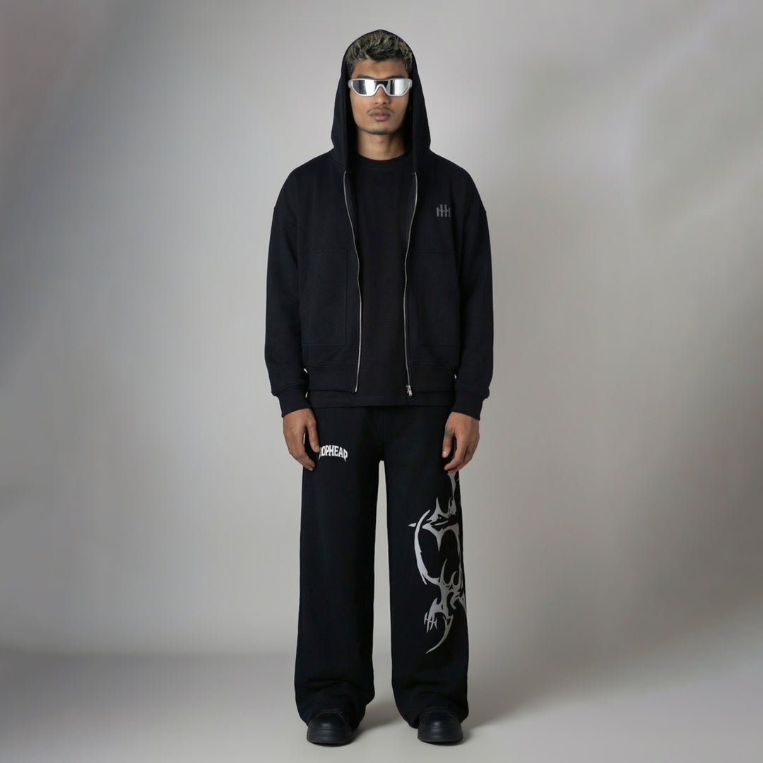 BLACK CROSS PRINTED SWEATPANTS - Hophead