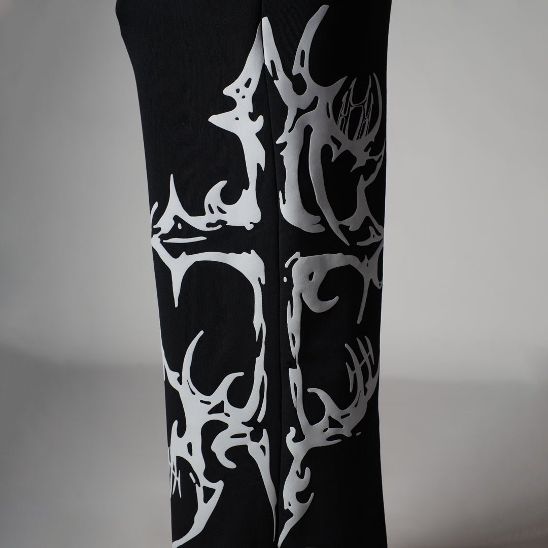 BLACK CROSS PRINTED SWEATPANTS - Hophead