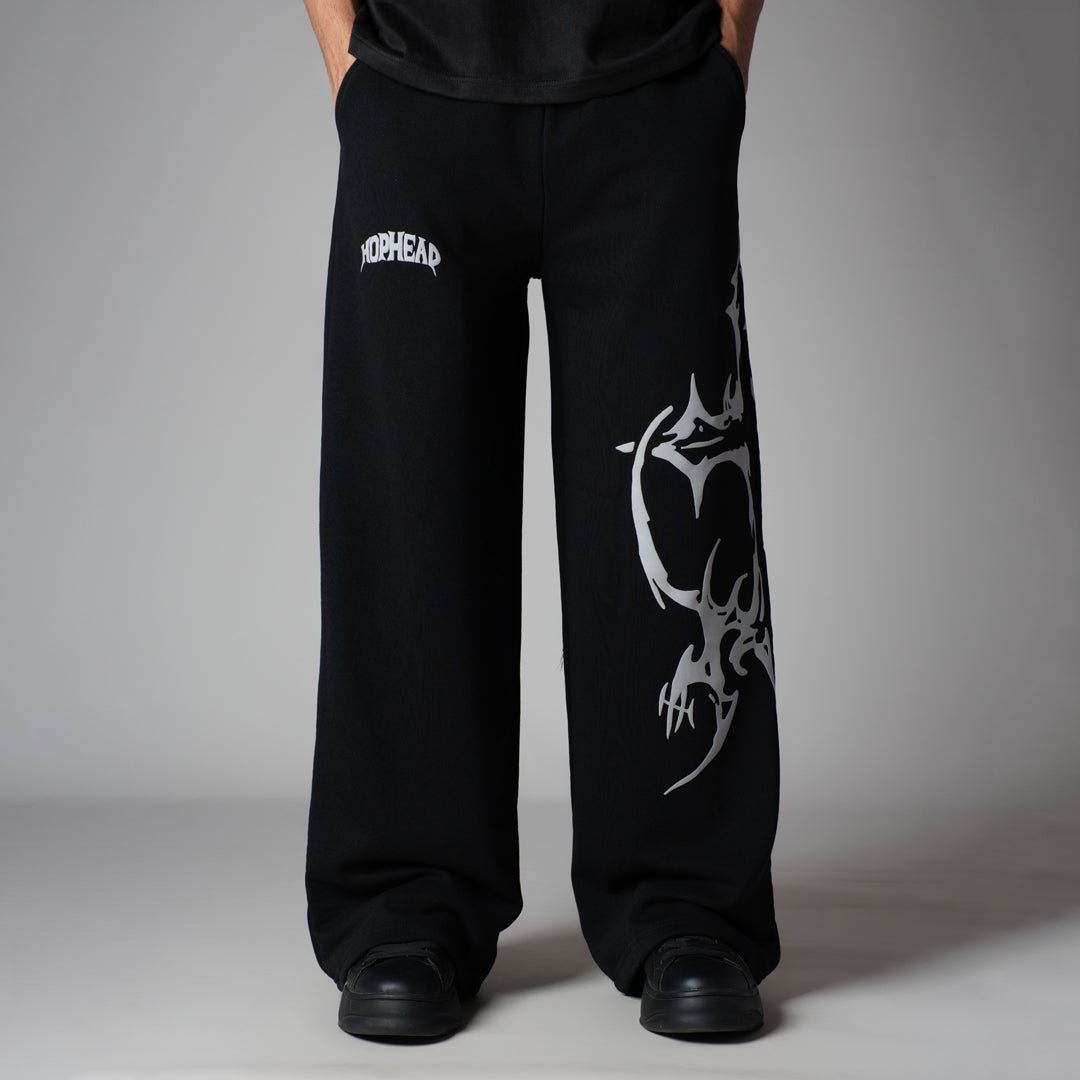 BLACK CROSS PRINTED SWEATPANTS - Hophead