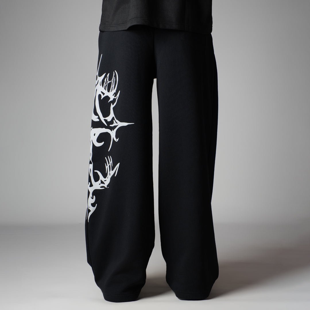 BLACK CROSS PRINTED SWEATPANTS - Hophead