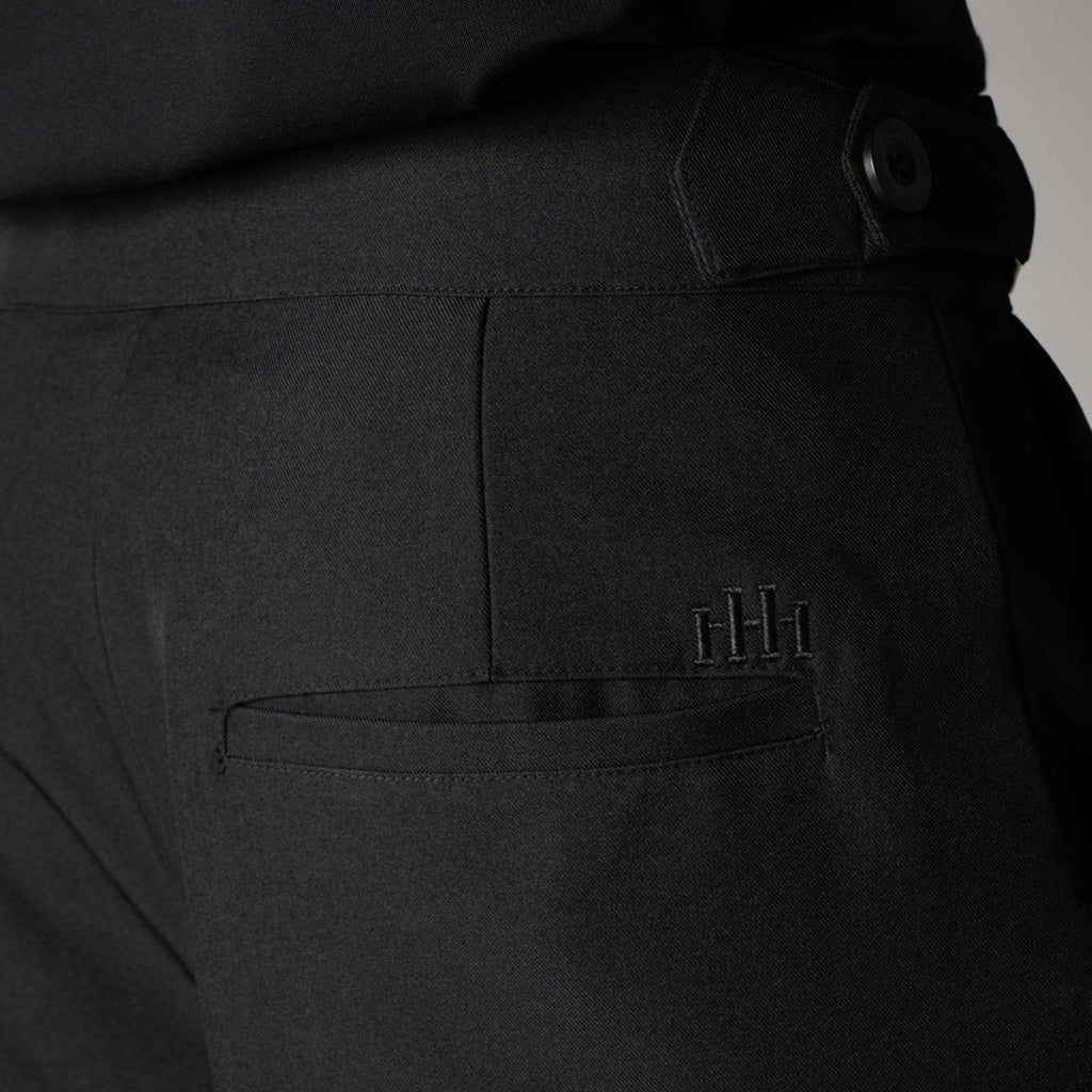 BLACK D-RING ITALIAN STYLE TROUSER - Hophead