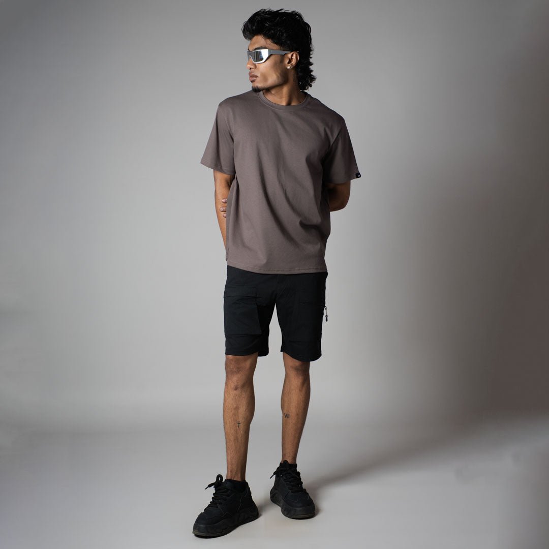 BLACK DOUBLE POCKET SHORTS - Hophead