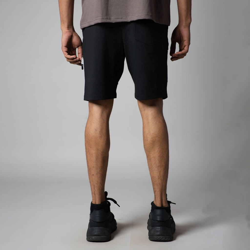 BLACK DOUBLE POCKET SHORTS - Hophead