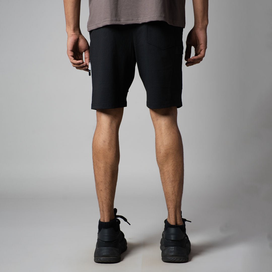 BLACK DOUBLE POCKET SHORTS - Hophead