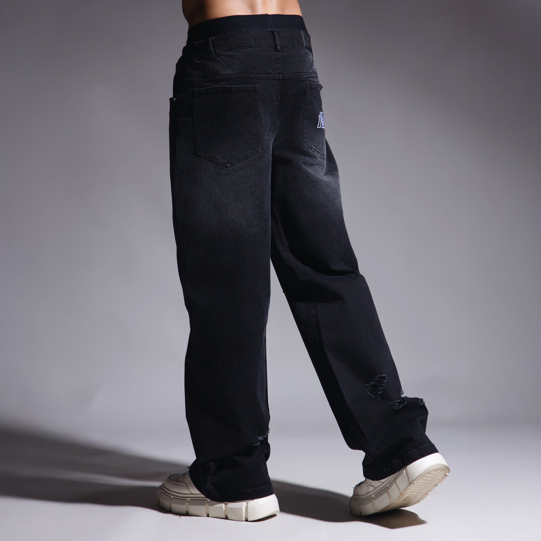 BLACK ECLIPSE RIPPED DENIM - Hophead