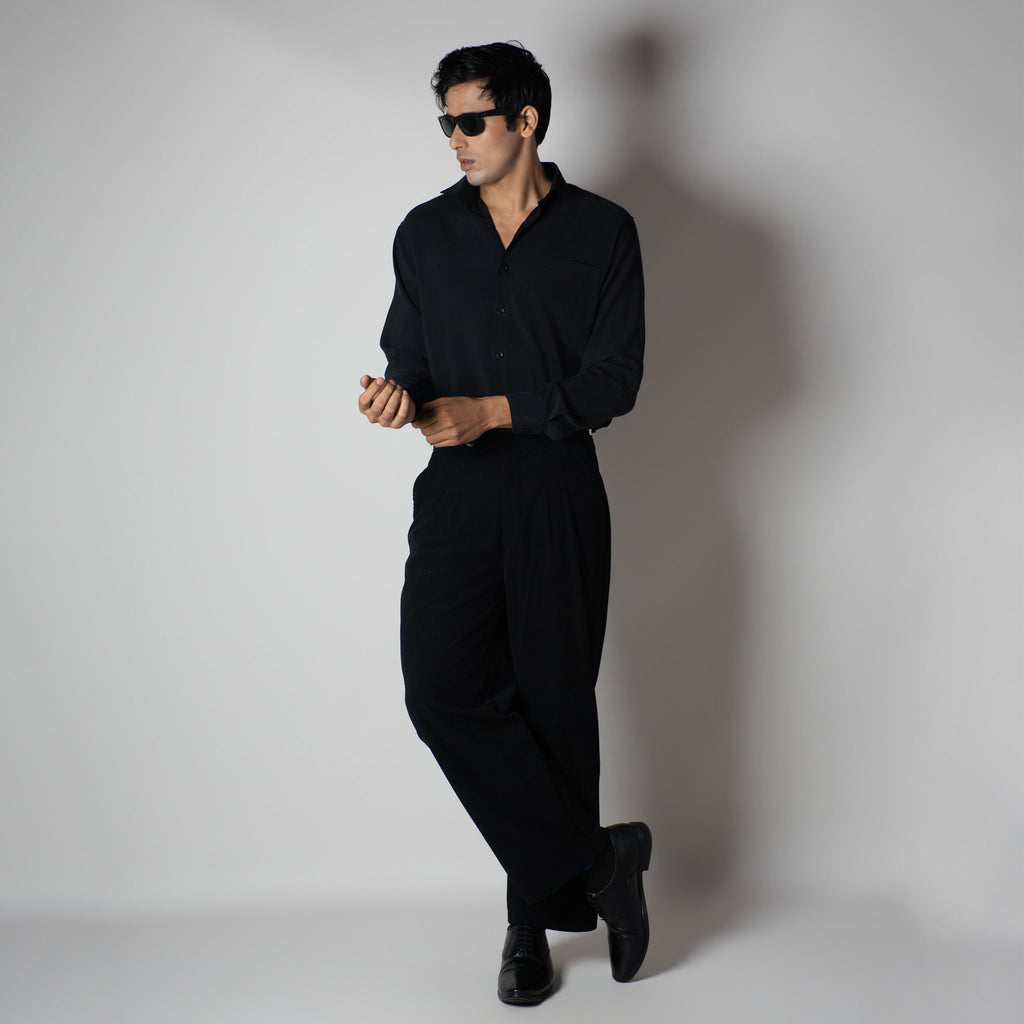 BLACK ESSENTIAL SUEDE LUXE SHIRT - Hophead