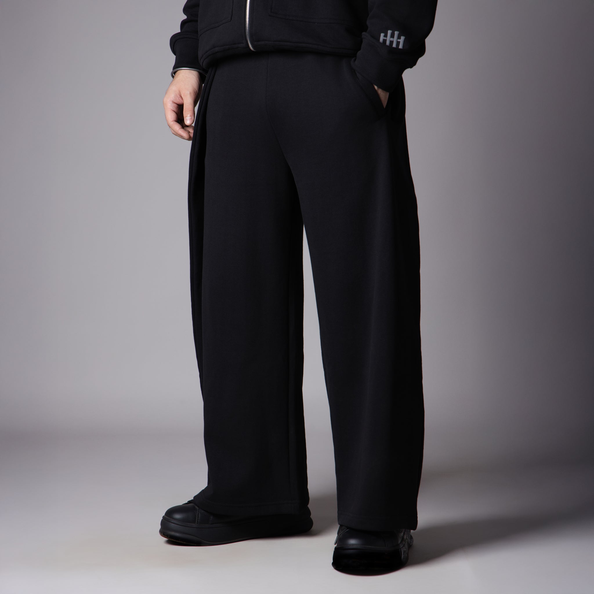 BLACK EXTRA PANEL SWEATPANTS - Hophead
