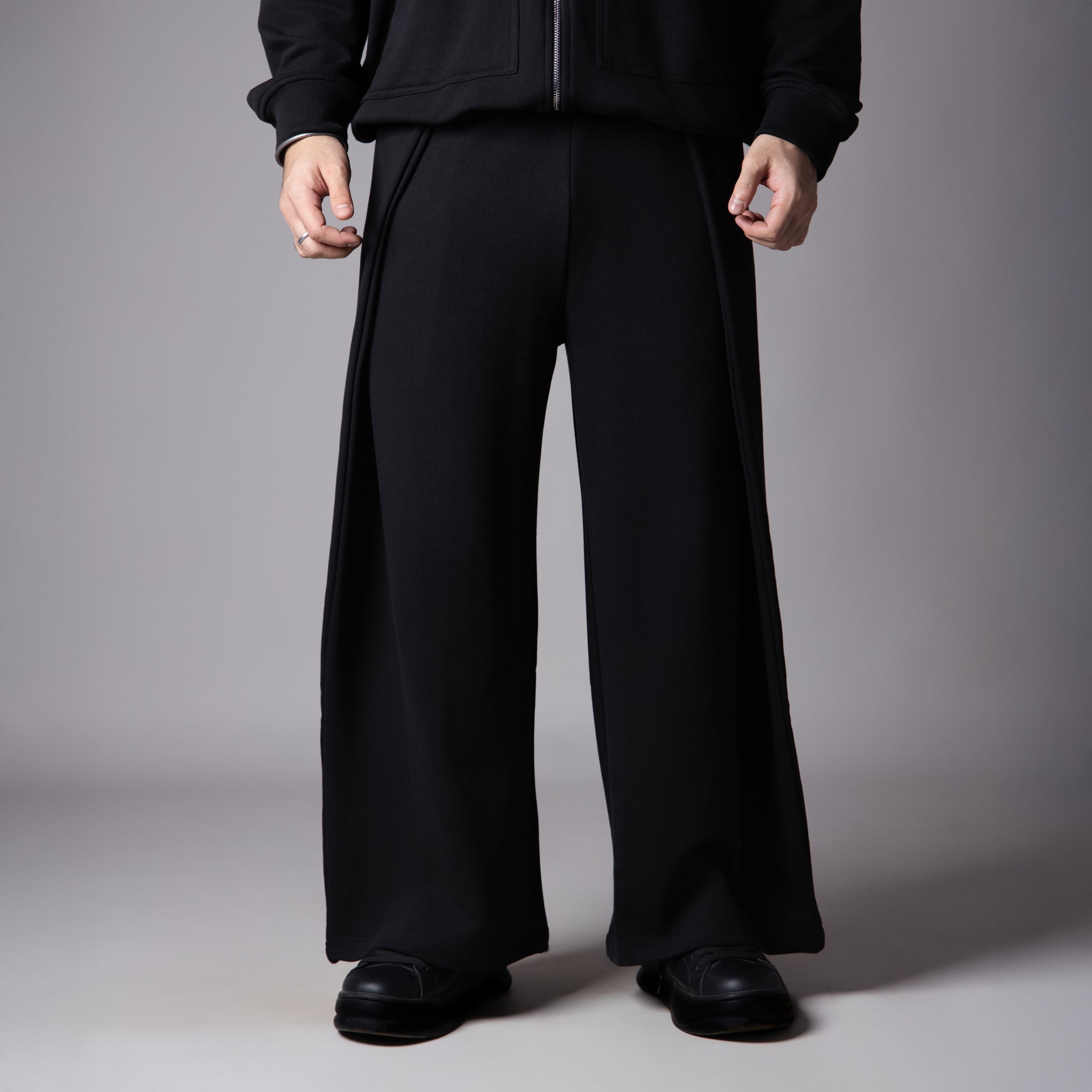 BLACK EXTRA PANEL SWEATPANTS - Hophead