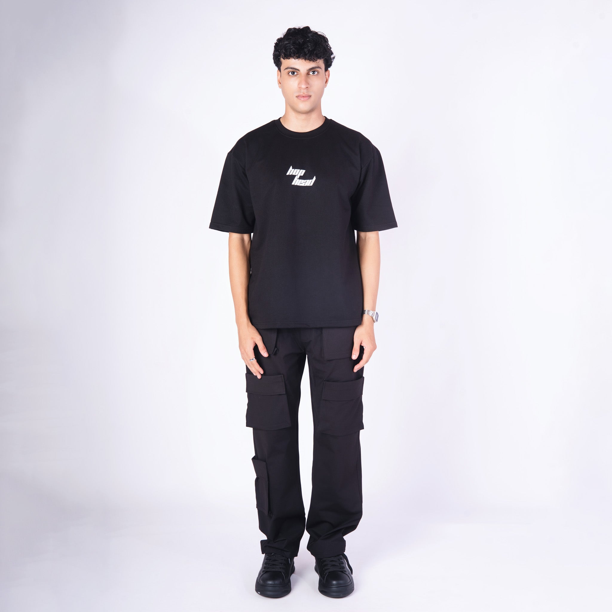 BLACK FIVE FRONT POCKET CARGO SWEATPANTS - Hophead