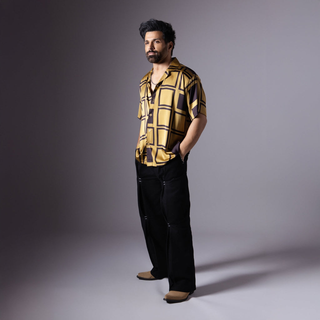 BLACK & GOLDEN SATIN SHIRT - RDX - Hophead