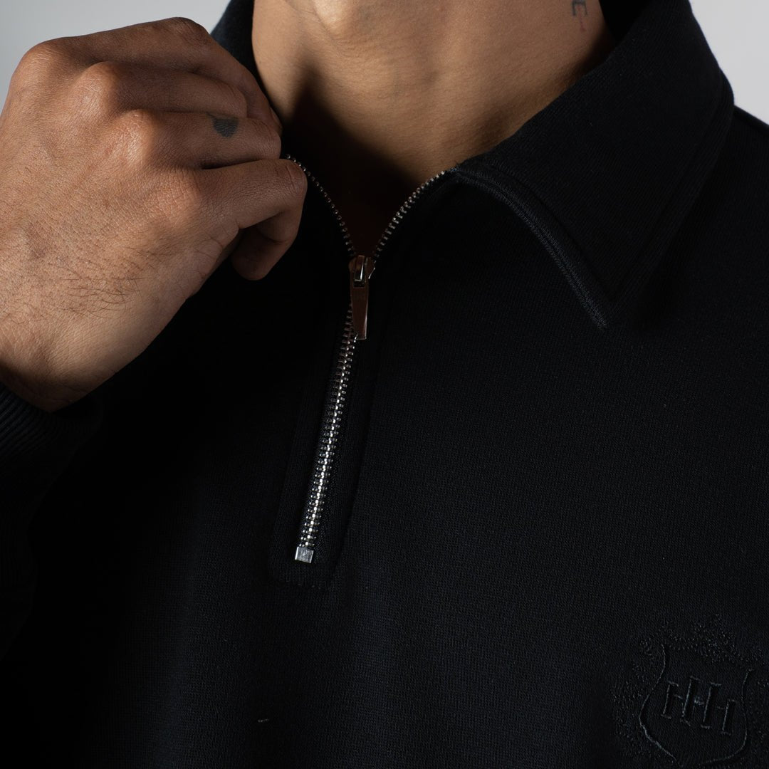 BLACK HALF - ZIPUP PULLOVER POLO - Hophead