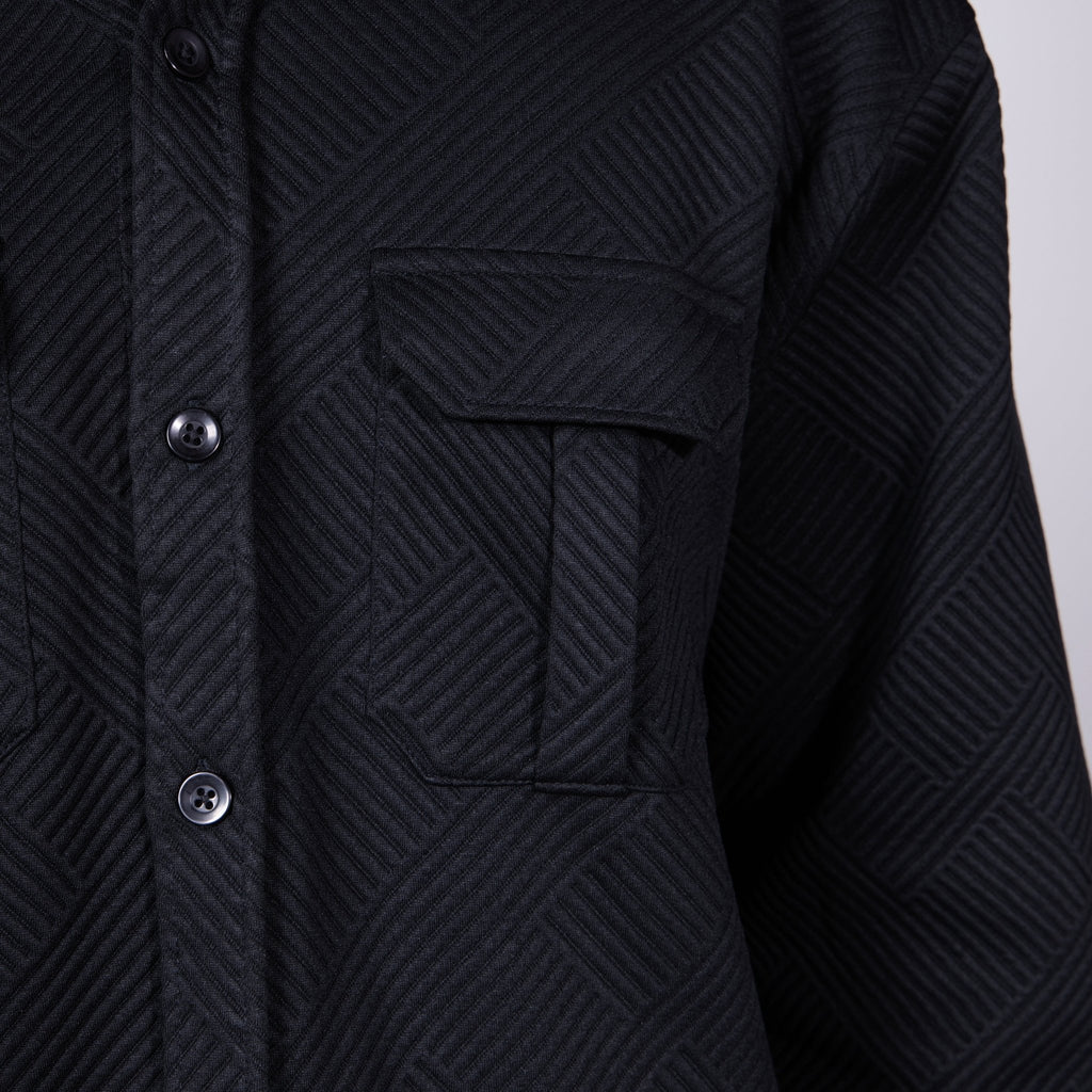 BLACK JACQUARD SHACKET - Hophead