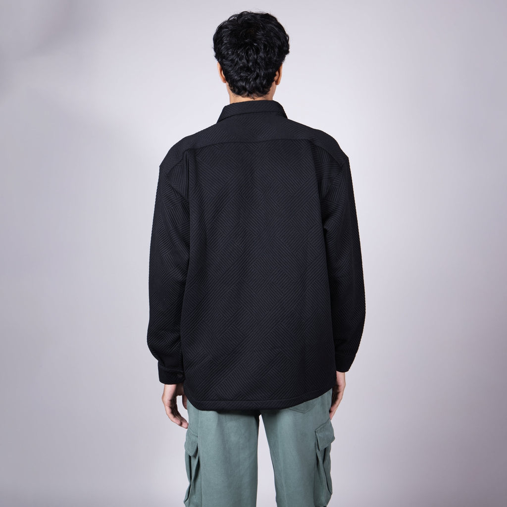 BLACK JACQUARD SHACKET - Hophead