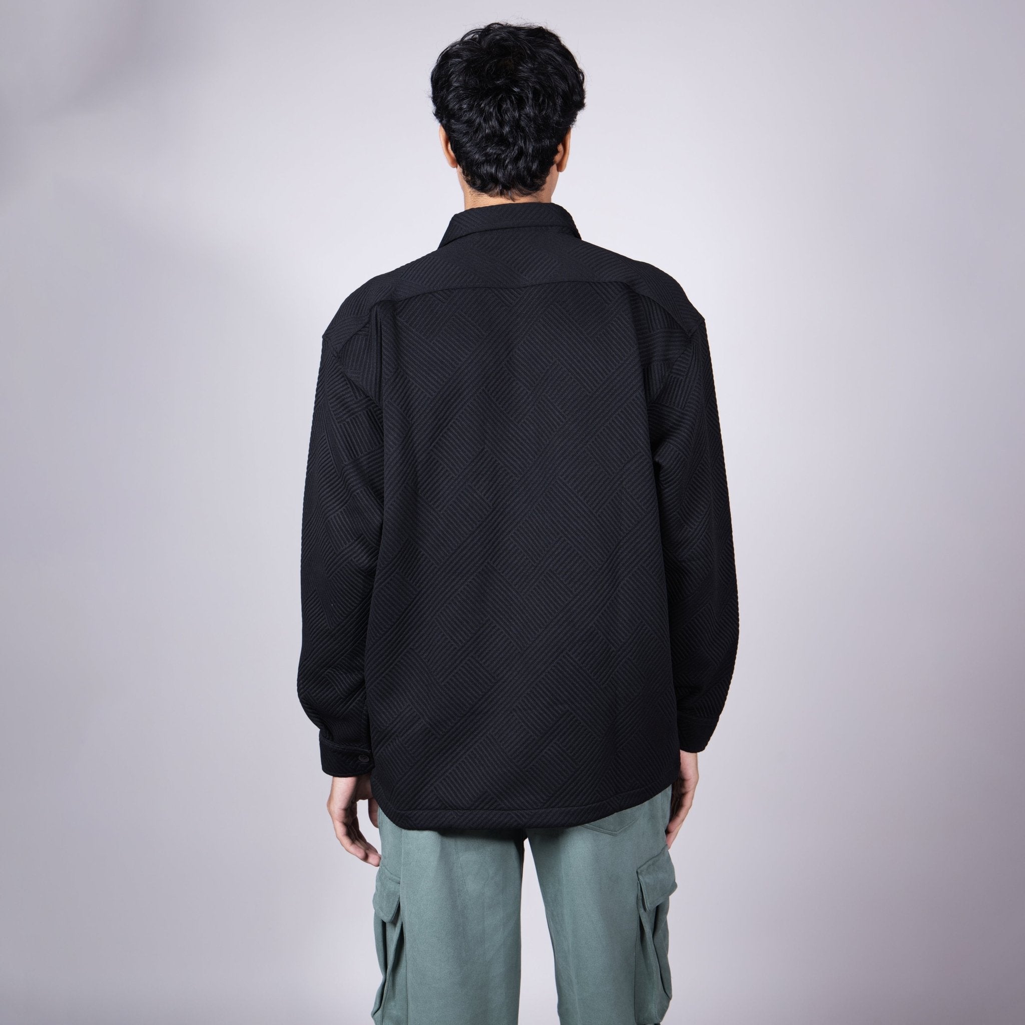 BLACK JACQUARD SHACKET - Hophead