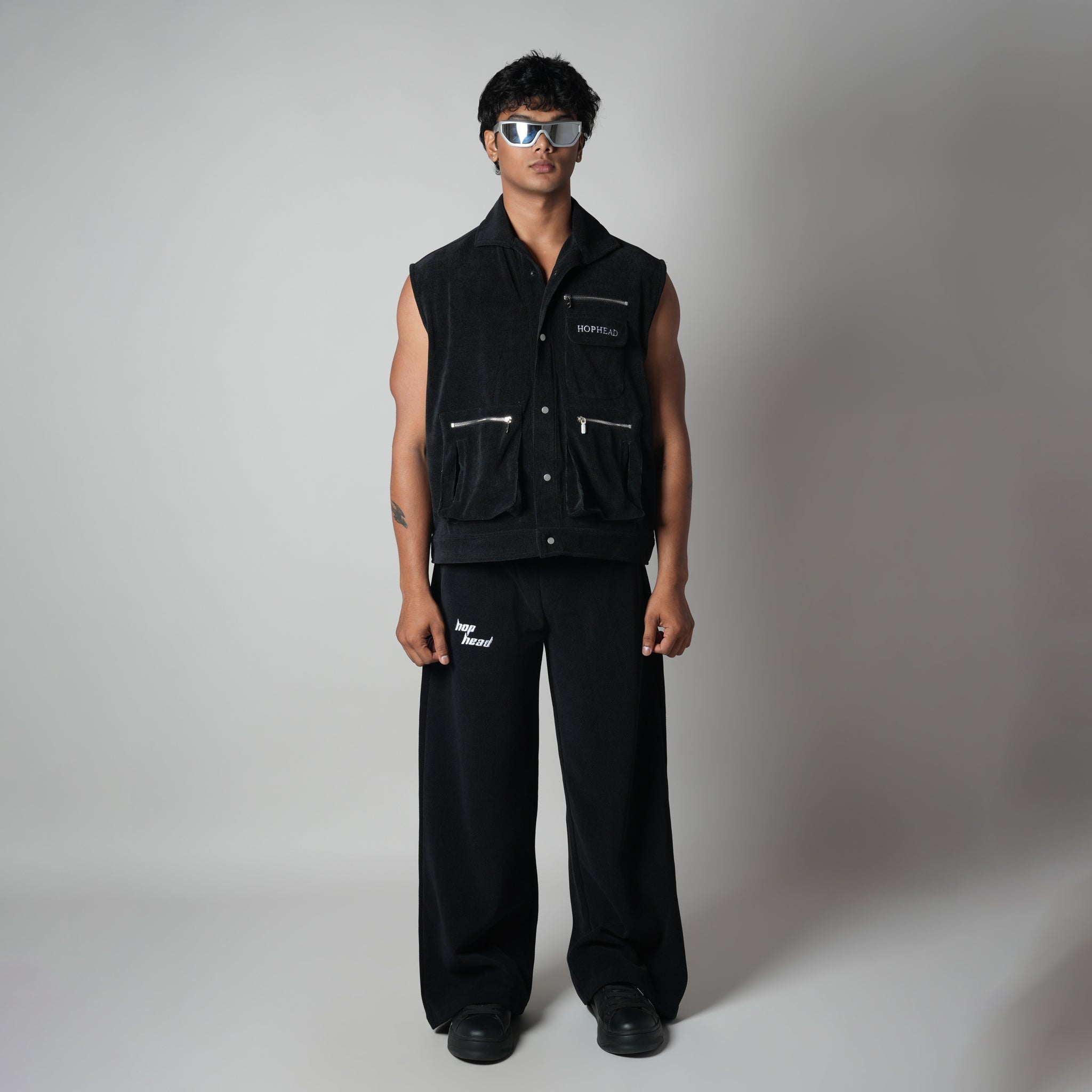 BLACK KNITDRIP UTILITY JACKET - Hophead