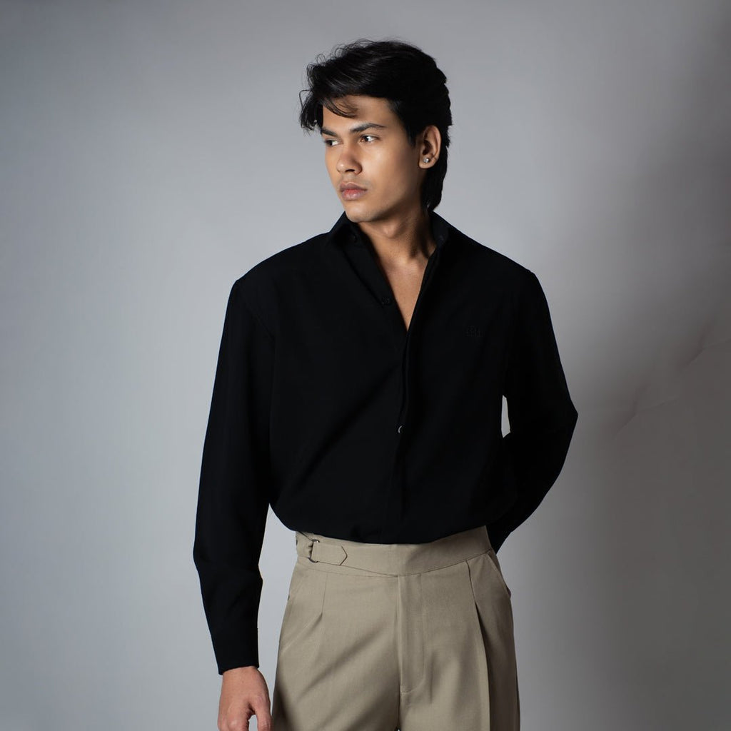 BLACK KOREAN SHIRT - Hophead