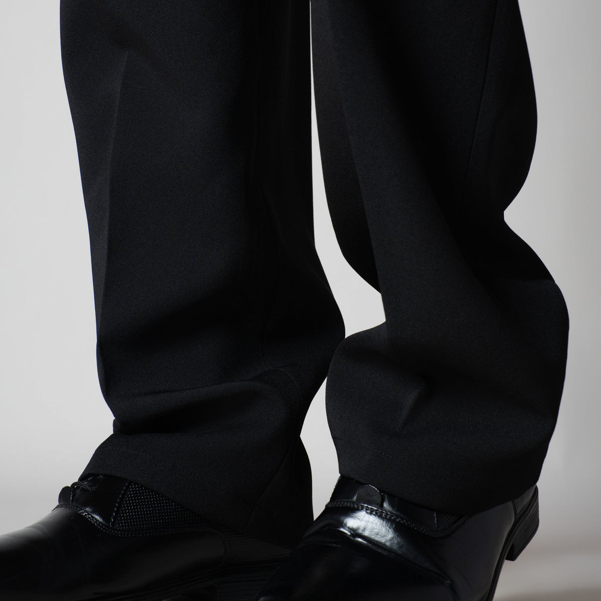 BLACK LONG FLAP BELT TROUSER - Hophead