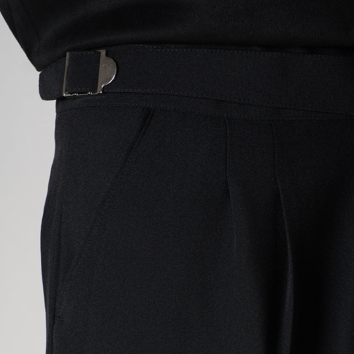 BLACK LONG FLAP BELT TROUSER - Hophead