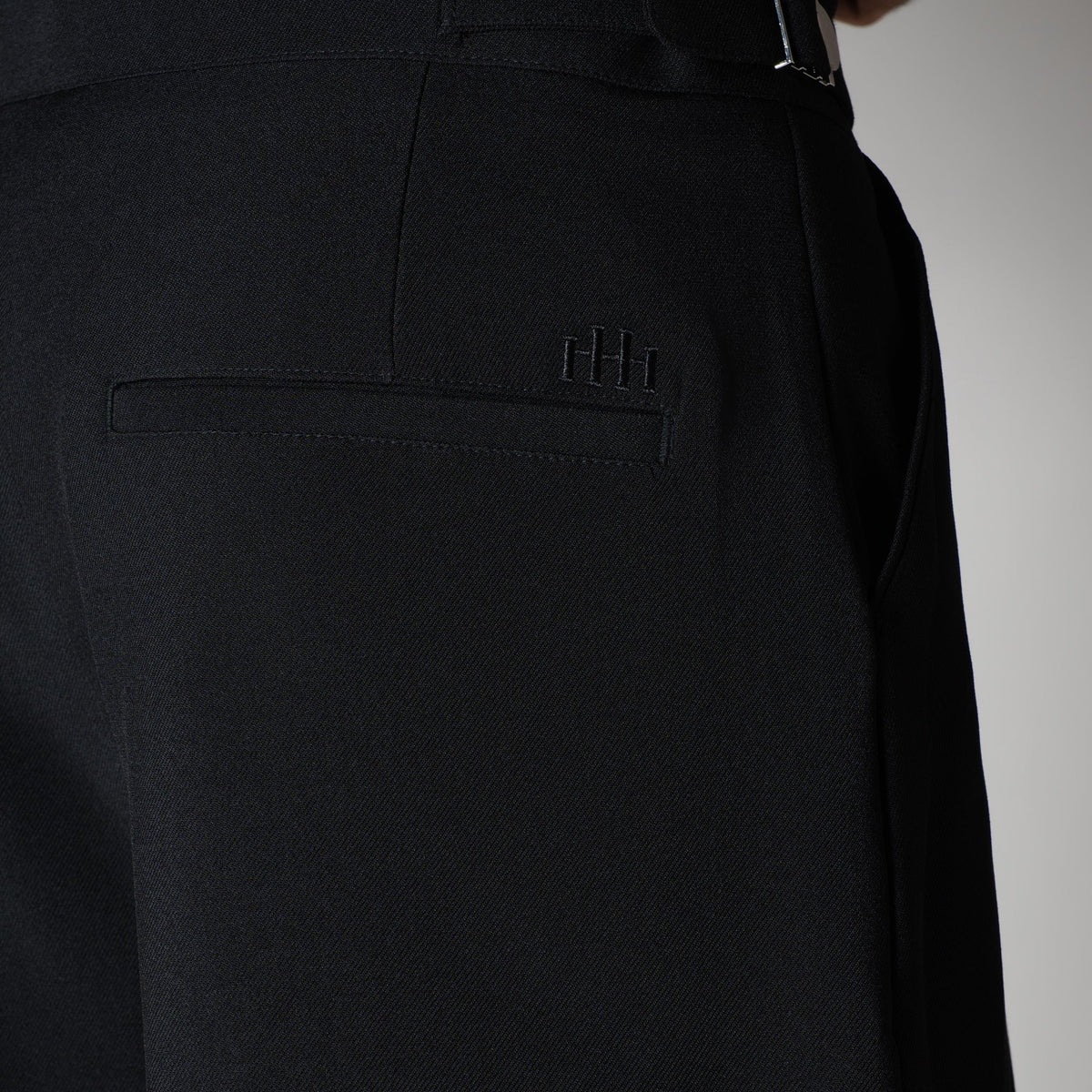 BLACK LONG FLAP BELT TROUSER - Hophead