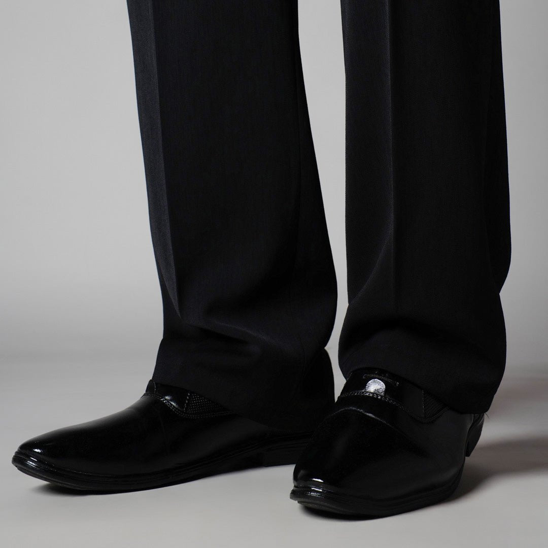 BLACK LONG FLAP TEXTURED TROUSER - Hophead