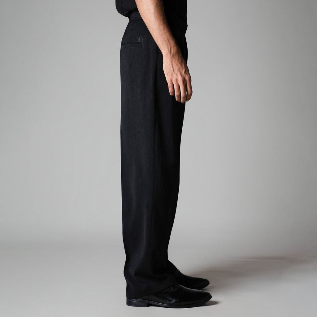 BLACK LONG FLAP TEXTURED TROUSER - Hophead