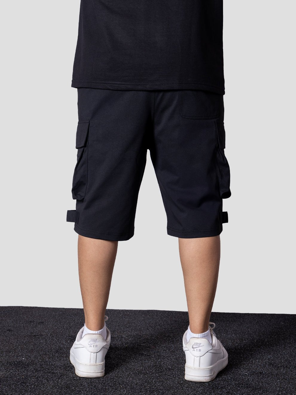 BLACK MILITARY CARGO OVERSIZED SHORTS - Hophead