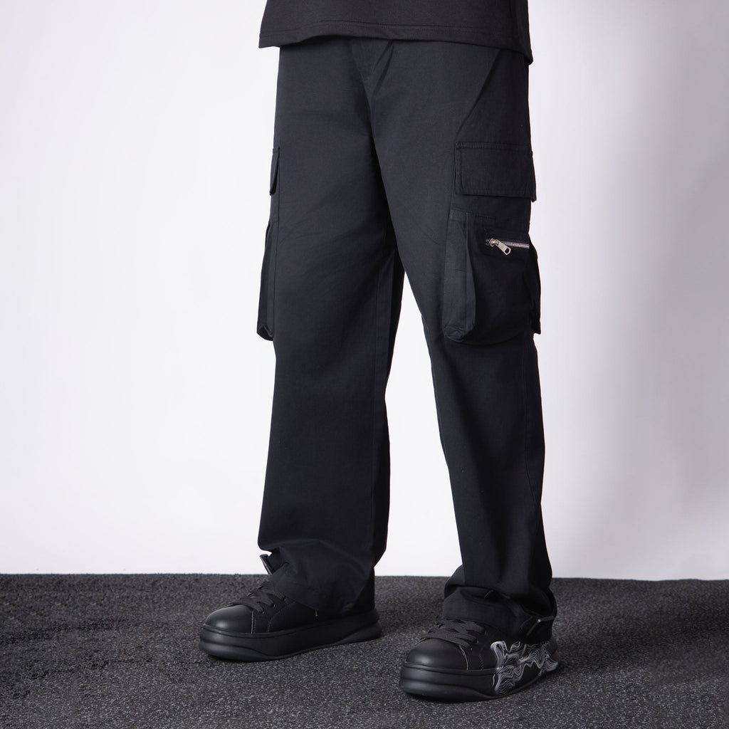 BLACK MILITARY POCKETS COTTON CARGO - Hophead