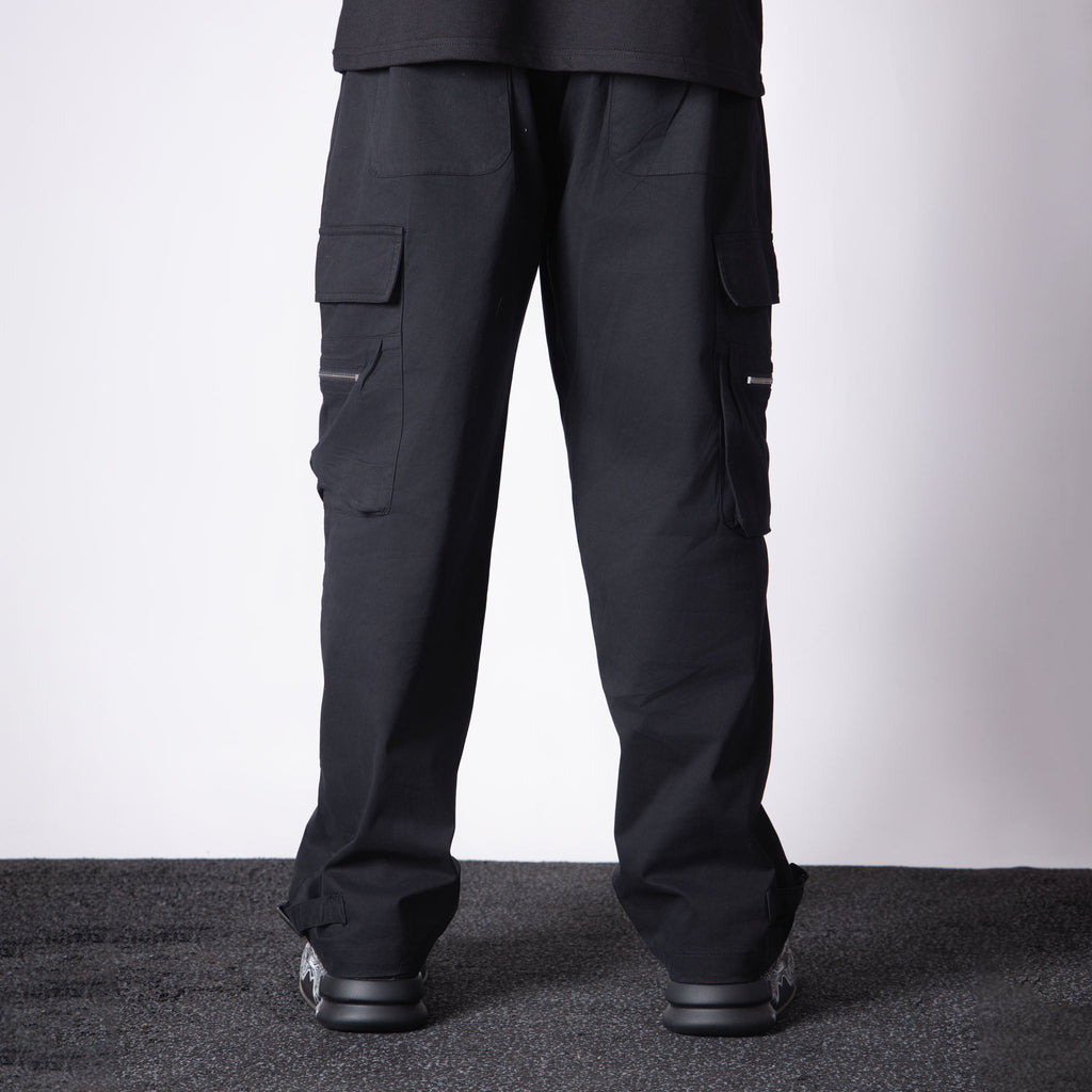BLACK MILITARY POCKETS COTTON CARGO - Hophead