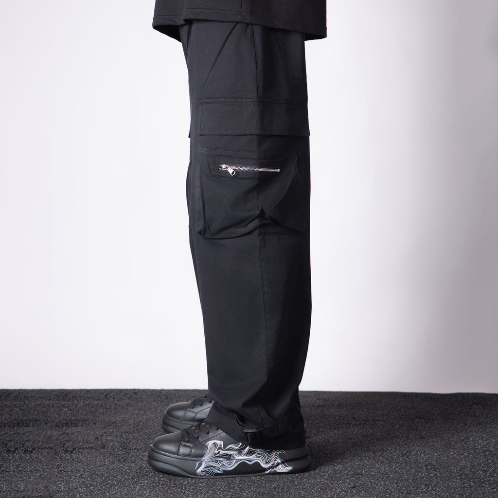 BLACK MILITARY POCKETS COTTON CARGO - Hophead