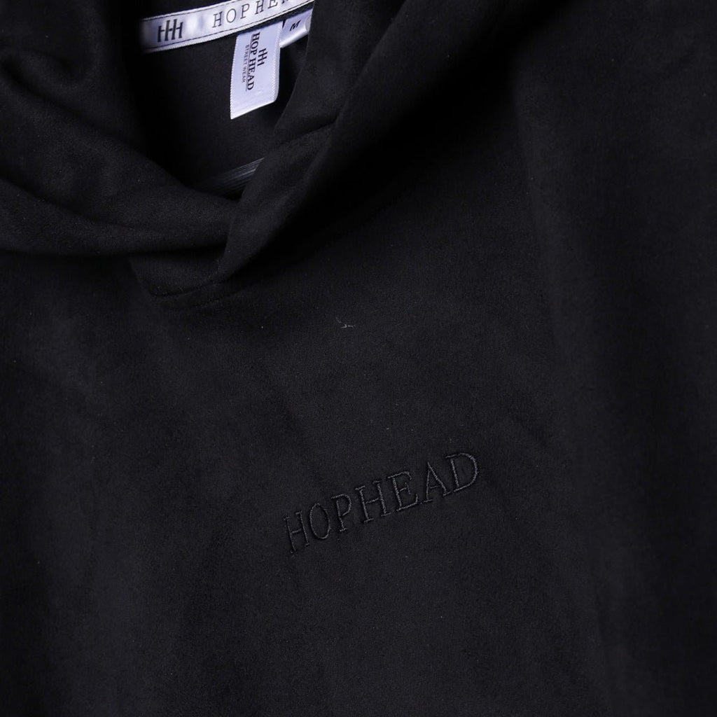 BLACK OVERSIZED SUEDE HOODIE - Hophead