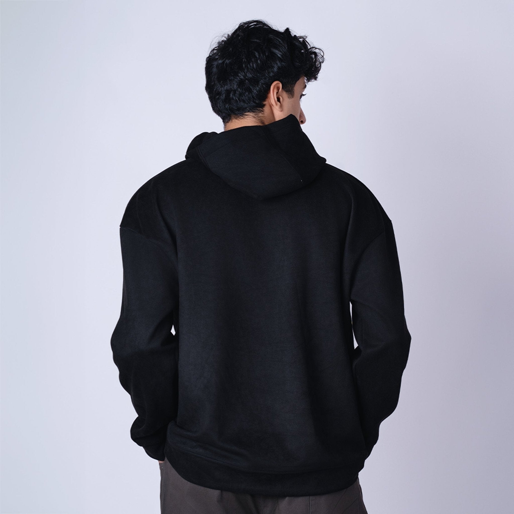 BLACK OVERSIZED SUEDE HOODIE - Hophead