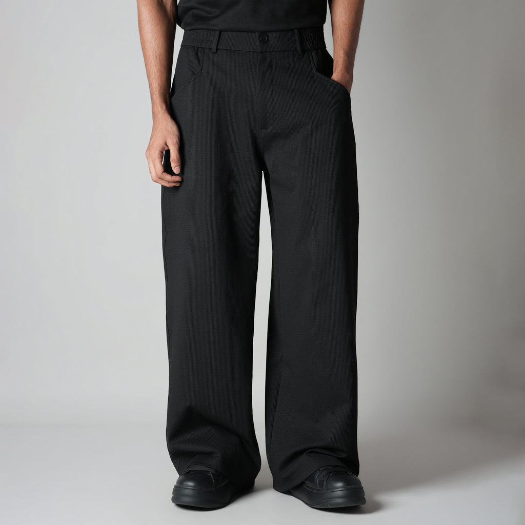 BLACK PIN - RIB WIDE PANTS - Hophead